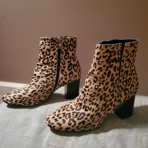 halogen leopard booties
